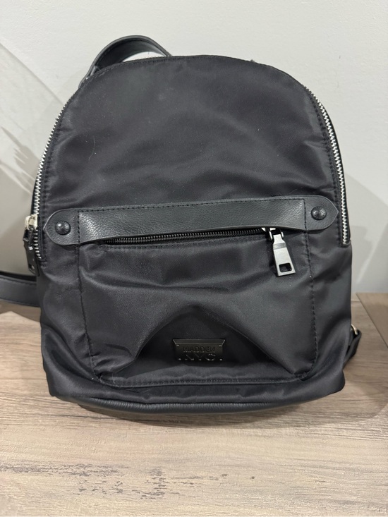 Steve Madden Other - Steve Madden Black Nylon Backpack with Leather Trim